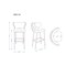 Manhattan Comfort Holguin Barstool in Grey, Black and Gold (Set of 2) 2-BS011-GY - alternate 5